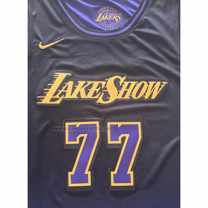 Camiseta Los Angeles Lakers Luka Doncic NO 77 Ciudad 2024-25 Violeta